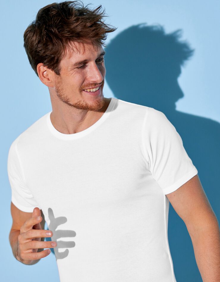 Tee-shirt sous-vêtement homme col rond - lot de 6 (blanc) Tee-shirt sous-vêtement homme col rond - lot de 6 (blanc)