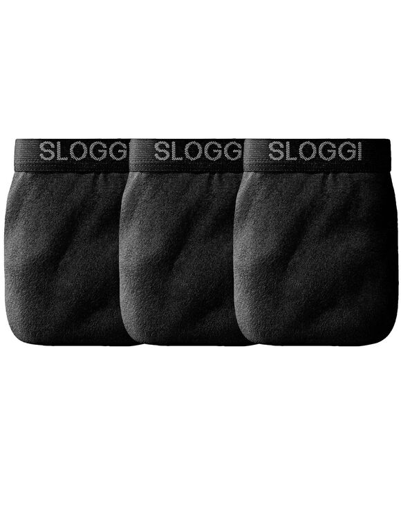 Slip ferm&eacute; forme midi  - lot de 3 (noir)