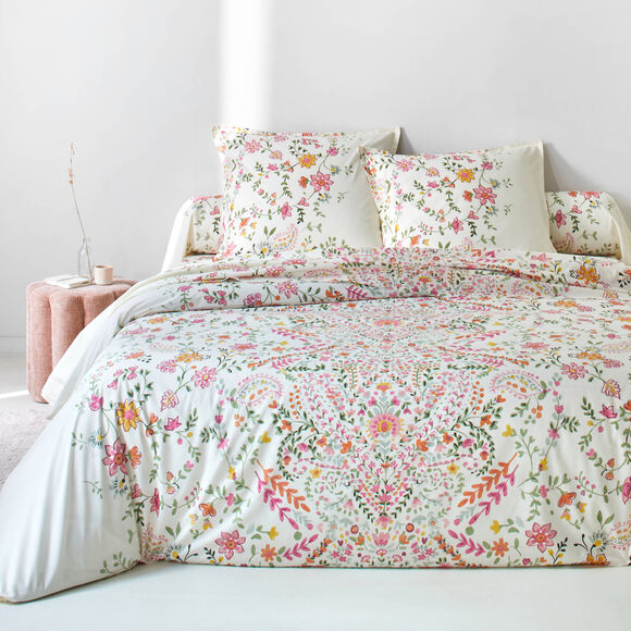 Linge de lit Alexia imprim&eacute; - coton 57 fils/cm&sup2; (rose)