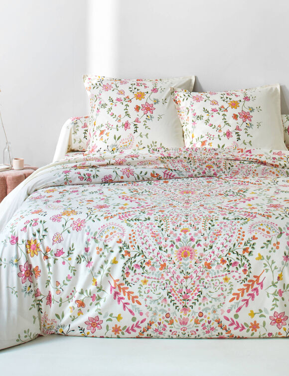 Linge de lit Alexia imprim&eacute; - coton 57 fils/cm&sup2; (rose)