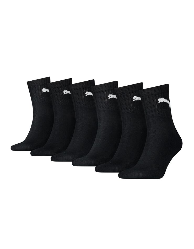 Mi-chaussettes Short Crew - lot de 6 paires assorties (noir)