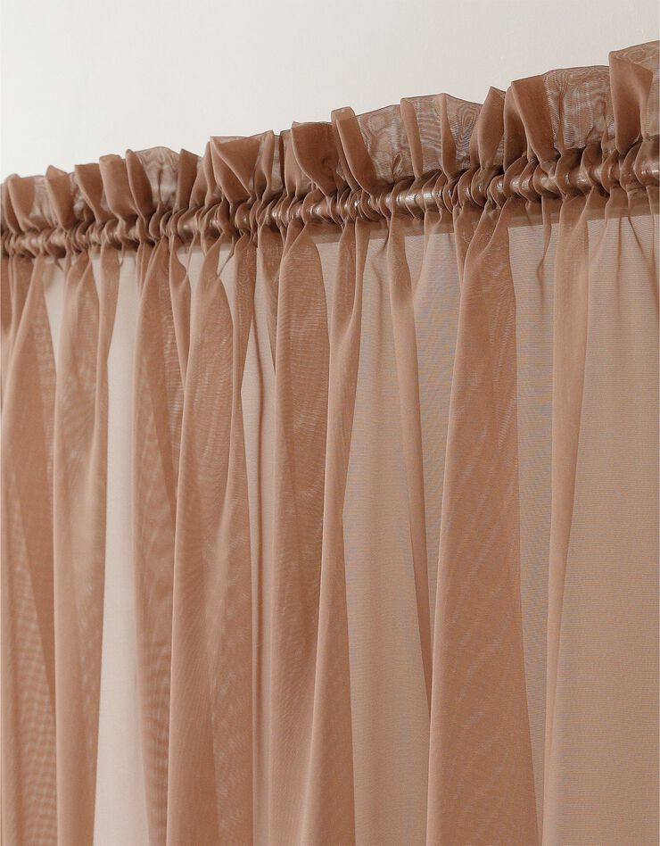 Panneau voile uni finition galon fronceur (taupe)
