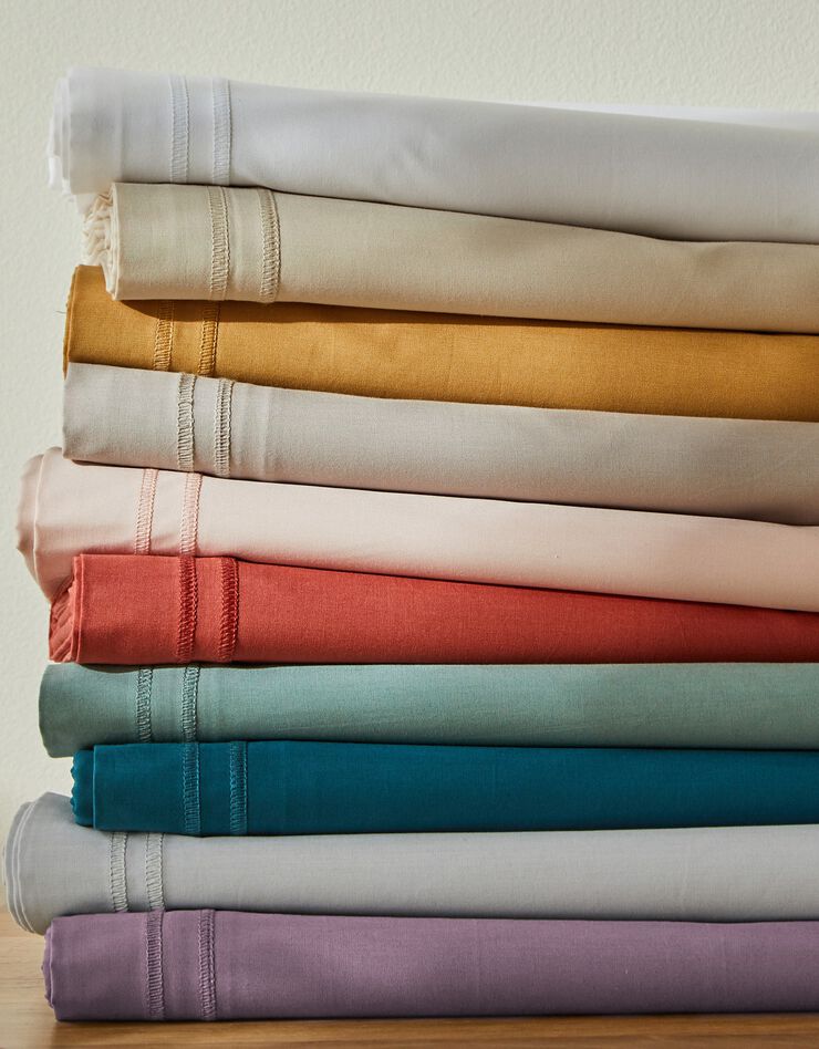 Linge de lit uni percale (sable)