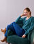 Pull col V, maille anglaise toucher doux (vert sauge)