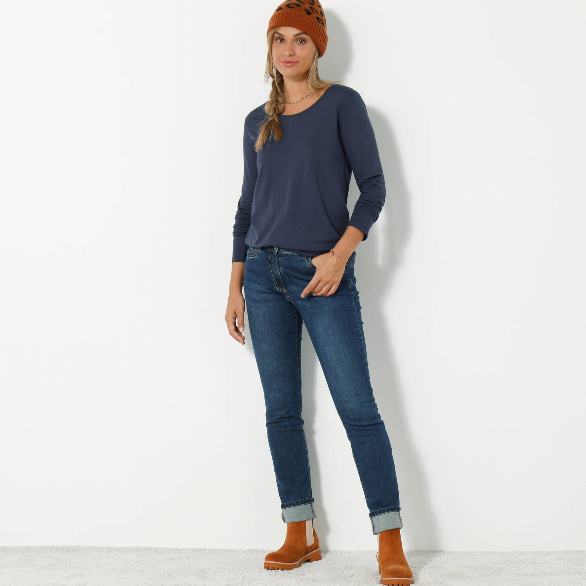 T-shirt Femme Cooperative | Taille XS, Couleur Bordeaux Et Blanc | Décolleté Blanc, Manches Bordées, Neuf Sans étiquettes