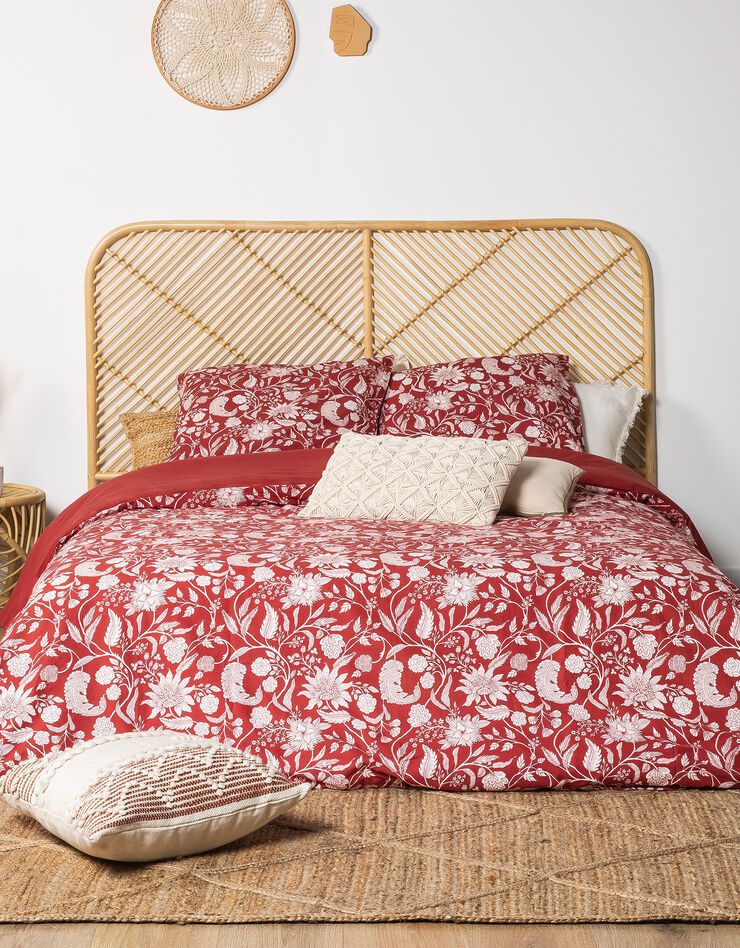 Parure de lit Cashmire - coton (rouge / blanc)