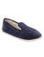 Charentaises homme silencieuses fourrées laine (uni marine)