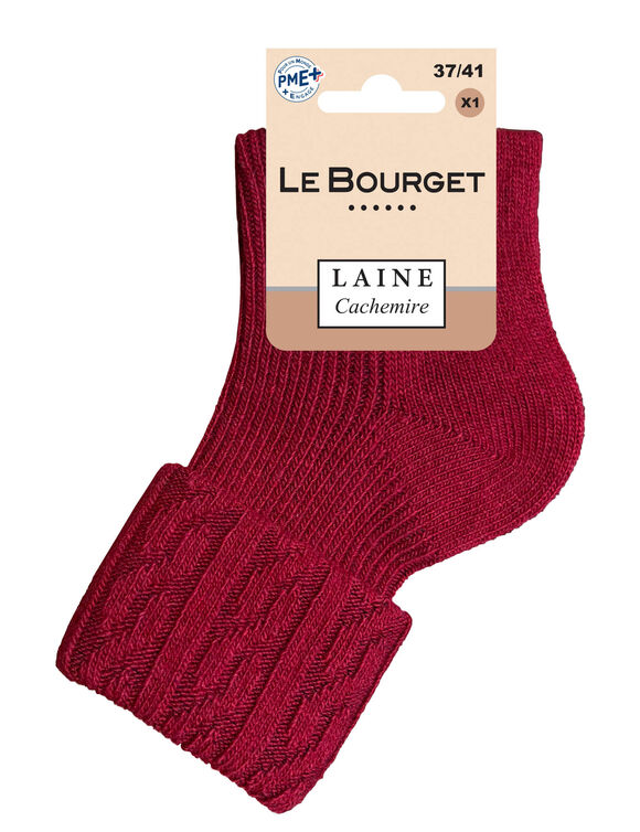 Chaussettes laine modal mélangés (rouge)