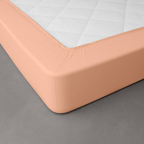 Drap-housse uni coton bonnet 32 cm (melon)
