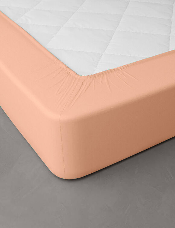 Drap-housse uni coton bonnet 32 cm (melon)