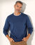 Pull pur coton col rond manches longues (bleu chiné)