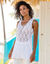 Tunique sans manches, macramé (blanc)