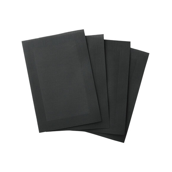Lot de 4 sets de table - vinyle tress&eacute; (anthracite)