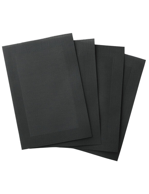 Lot de 4 sets de table - vinyle tressé (anthracite)