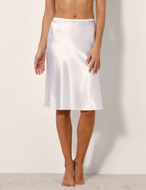 Jupon effet lissant et antistatique - long 60 cm (blanc)