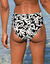 Bas de maillot de bain taille haute imprim&eacute; Linao (noir / &eacute;cru)