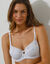 Soutien-gorge forme balconnet en dentelle recyclée "Flower Elegance" - avec armatures. (blanc)