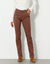 Pantalon droit "ultra confort" taille &eacute;lastiqu&eacute;e (chocolat)
