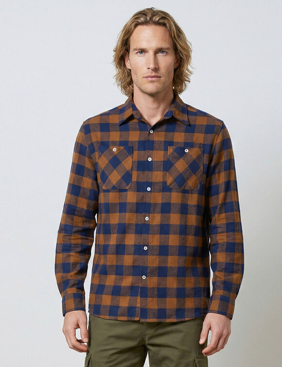 Chemise carreaux flanelle - lot de 3 (cuivre + bleu + vert)