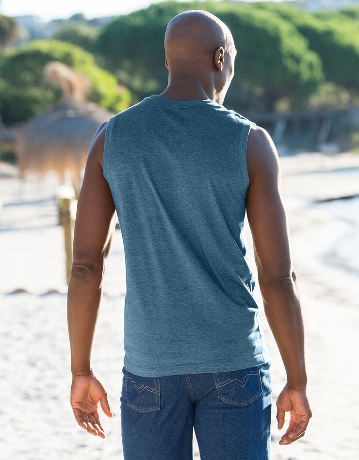 T-shirt col rond sans manches - lot de 3 (ch azur + tilleul + vert)