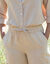 Pantacourt large &agrave; poches en coton-lin (sable)