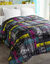 Couette coton imprimée Capitales 400 g/m² (noir)