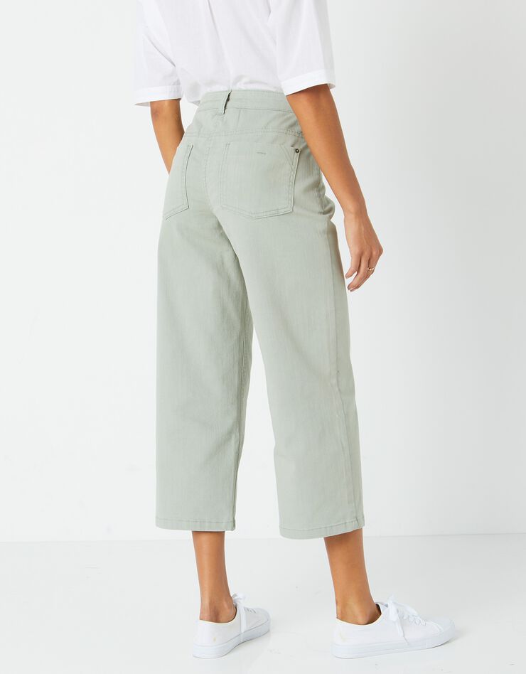 Jean large raccourci coupe stretch couleur, spécial petites (kaki clair) Jean large raccourci coupe stretch couleur, spécial petites (kaki clair)