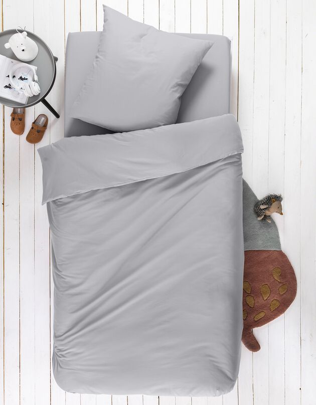 Linge de lit enfant - coton uni (gris perle) Linge de lit enfant - coton uni (gris perle)