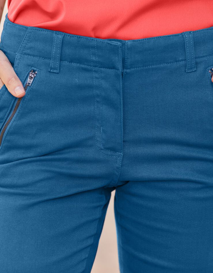 Pantalon 7/8ème fuselé poches zippées (indigo)