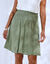Jupe courte évasée, taille smockée (kaki)