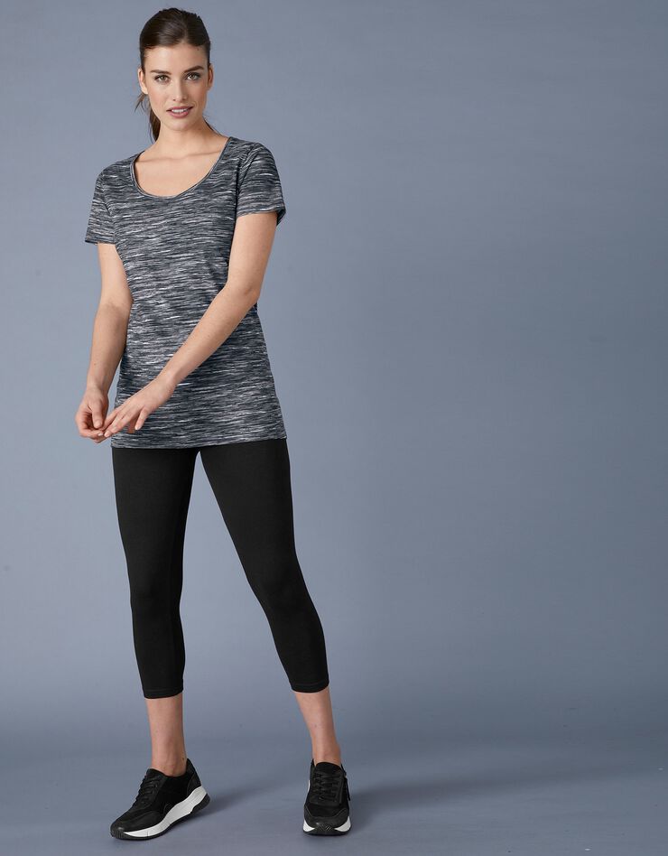 Tee-shirt chiné manches courtes en coton bio, éco-responsable (noir chiné) Tee-shirt chiné manches courtes en coton bio, éco-responsable (noir chiné)