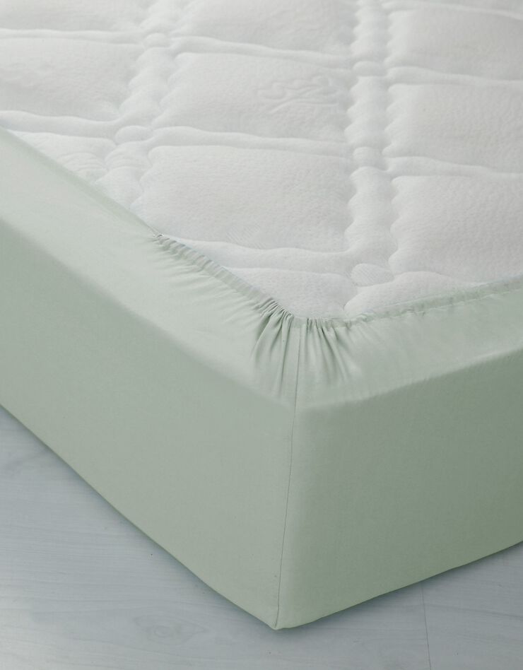Linge de lit uni polyester-coton Colombine (vert amande)