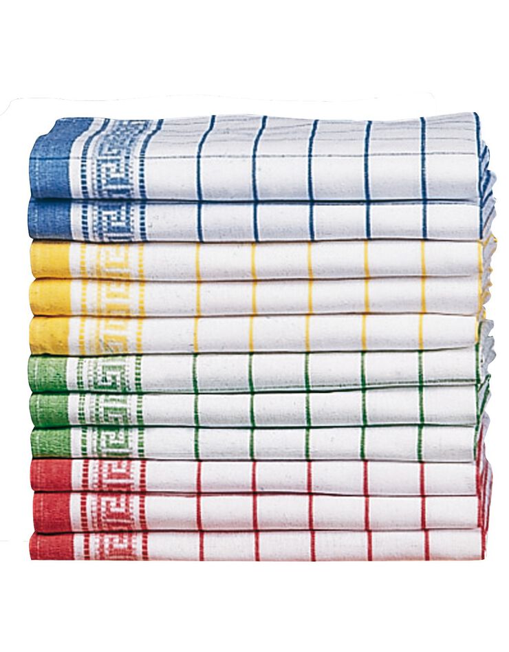 Torchon Mycène coton tissé teint - lots (bleu+vert+rouge+jaune) Torchon Mycène coton tissé teint - lots (bleu+vert+rouge+jaune)