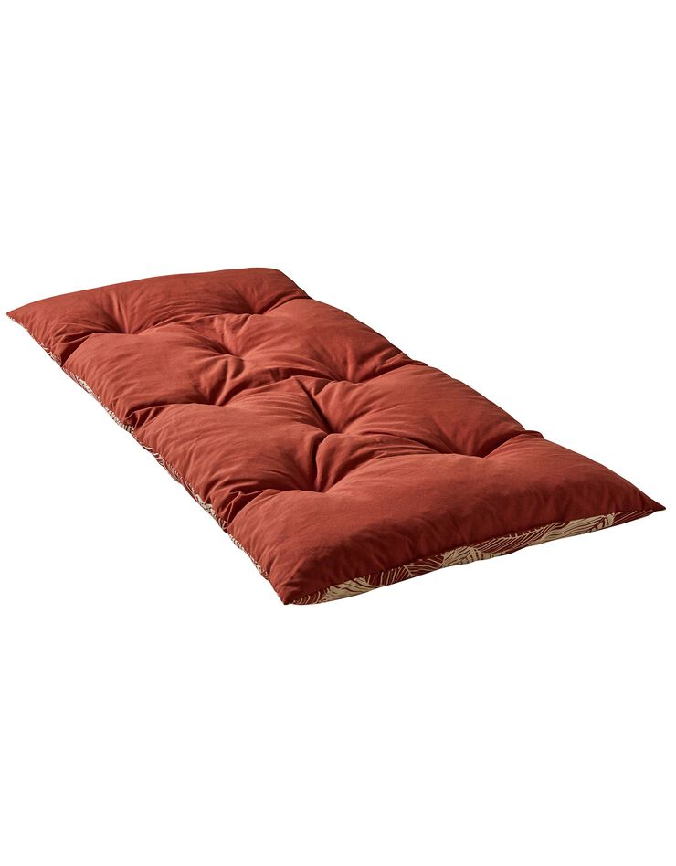 Long coussin déco coton imprimé feuillage (terracotta) Long coussin déco coton imprimé feuillage (terracotta)