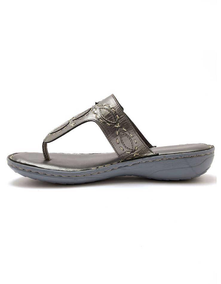 Mules entredoigts en cuir (gris) Mules entredoigts en cuir (gris)