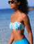 Haut de maillot de bain avec armatures Linao - forme bandeau (turquoise / écru)