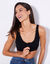 Soutien-gorge post-opératoire zippé devant - sans armatures (noir)