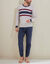 Pyjama pantalong tricolore - lot de 2 (marine / bordeaux)
