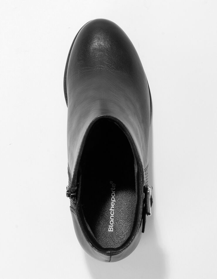 Boots cuir bi-matière certifié LWG à boucle (noir) Boots cuir bi-matière certifié LWG à boucle (noir)