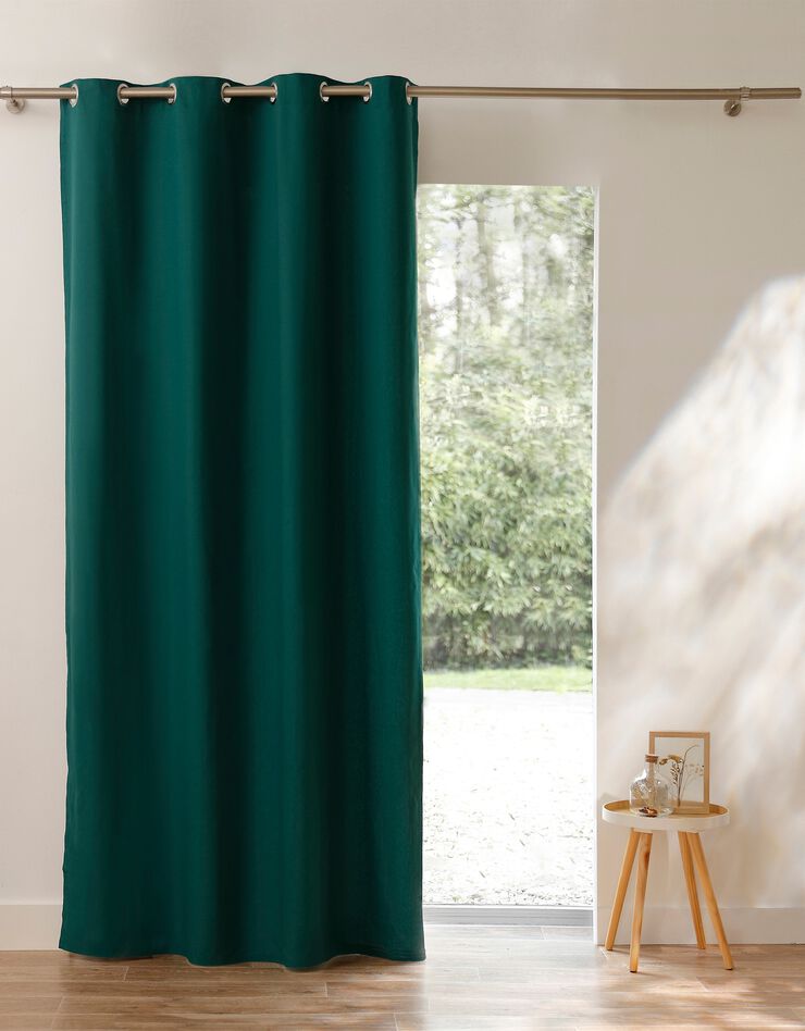 Rideau occultant bachette uni (vert)