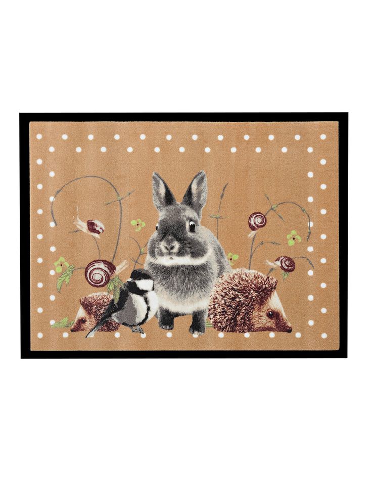 Tapis anti-poussière motif lapin (marron) Tapis anti-poussière motif lapin (marron)