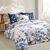 Linge de lit Danae en coton imprimé (bleu encre)