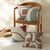 Housse de coussin imprimé "géométrique" - lot de 2 (terracotta / caramel / eucalyptus)
