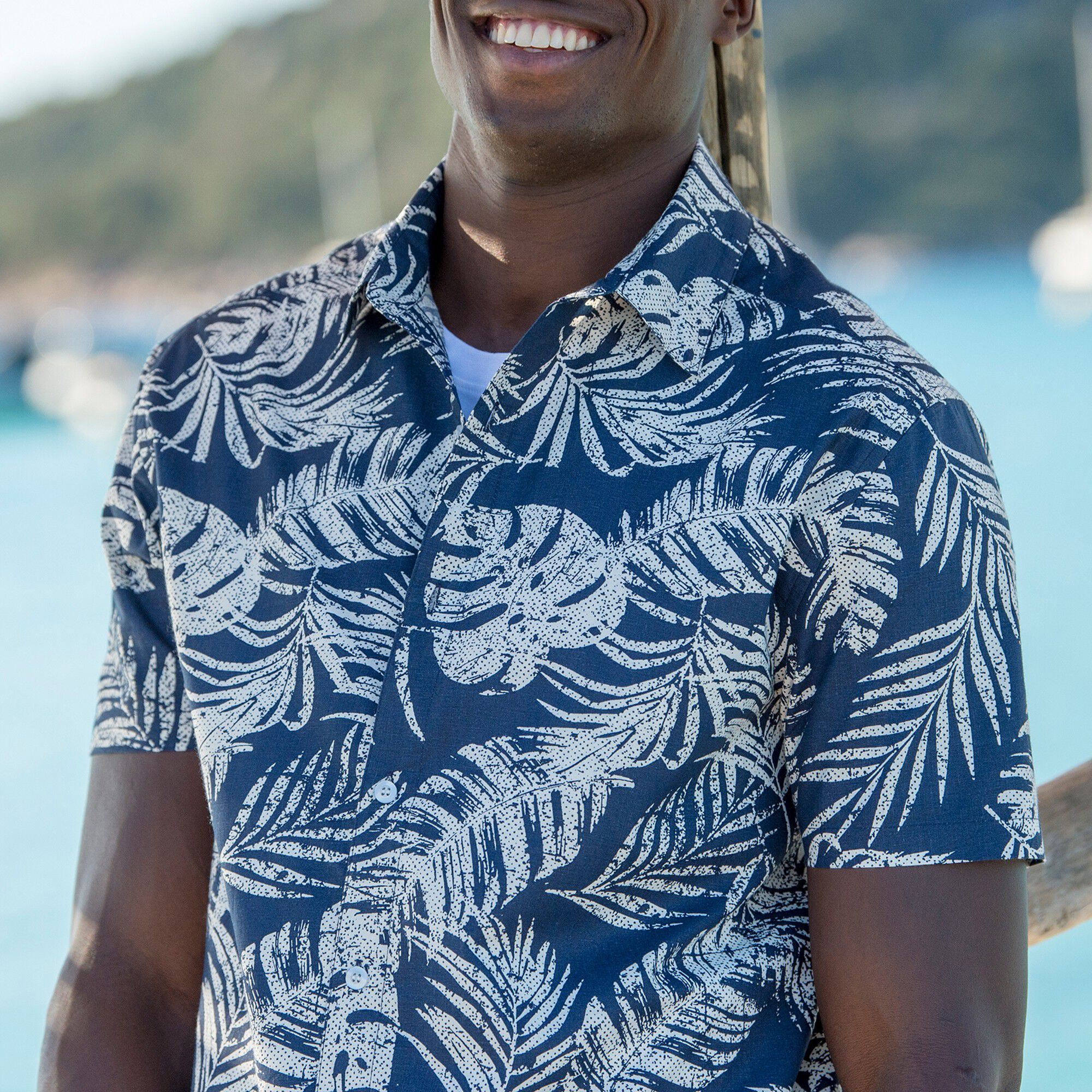 La chemise sans repassage damier jacquard bleu clair Coupe moderne | Le
