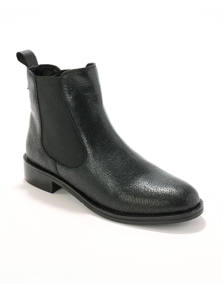 Boots en cuir embossé écailles (noir) Boots en cuir embossé écailles (noir)