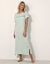 Chemise de nuit longue manches courtes unie (tilleul)