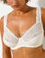 Soutien-gorge forme emboîtante tulle brodé stretch et microfibre Batlow-  avec armatures (ivoire)