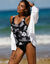 Maillot de bain 1 pièce imprimé Tabika - effet tankini (noir / beige)