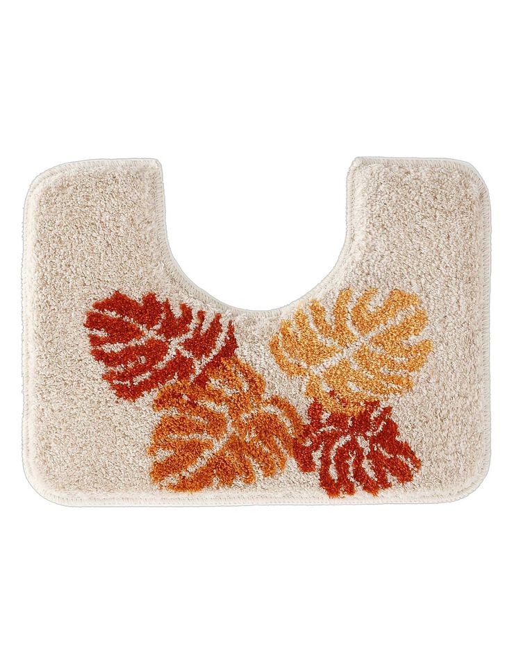 Tapis de bain motif jungle (abricot)