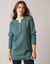 Pull tunique col tunisien, maille fantaisie (vert foncé)